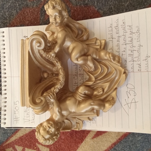 #1503 Vintage Gold Cherub - Picture 3 of 3
